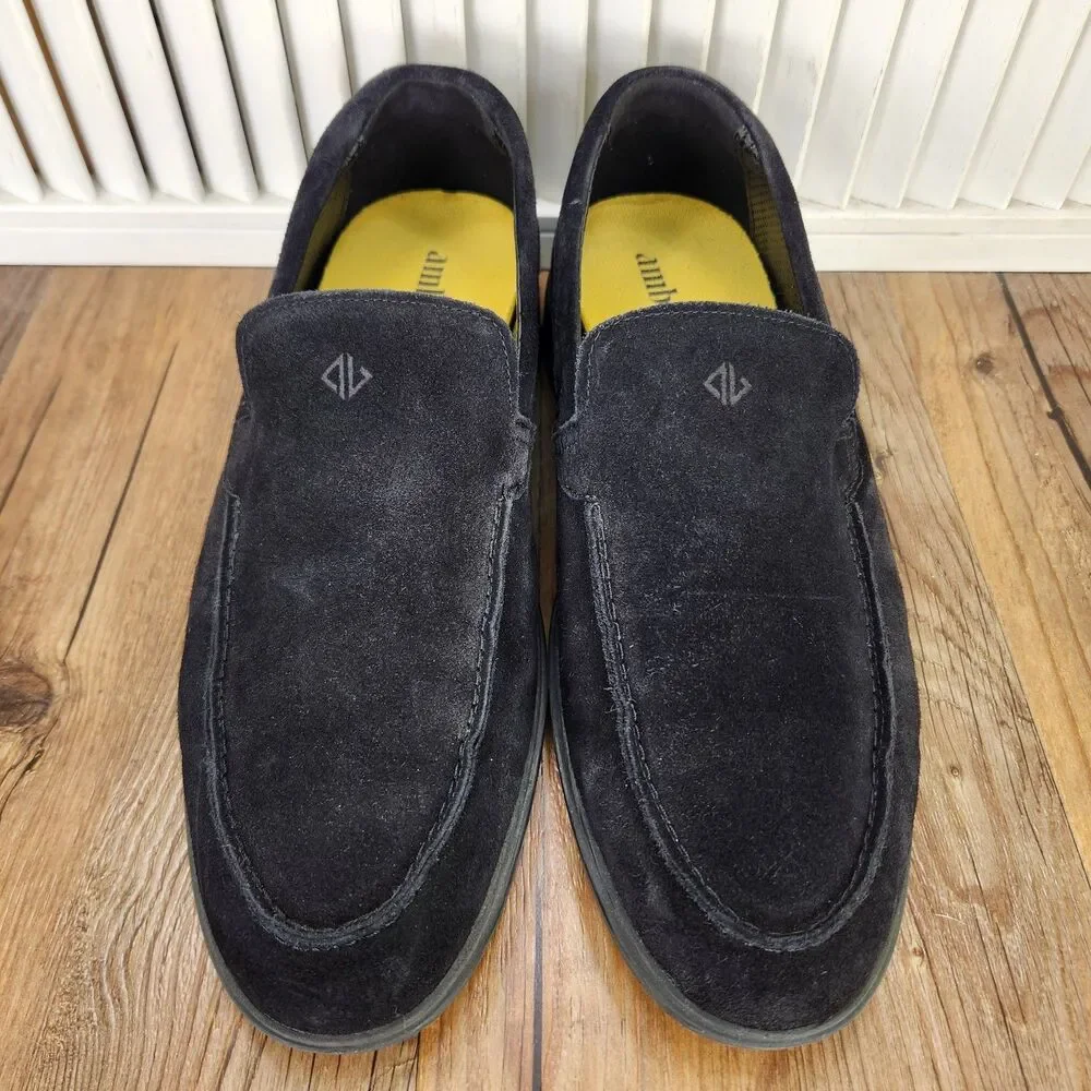 Amberjack The Loafer Mens Size 10 M Black Suede Slip On Loafers Shoes Casual